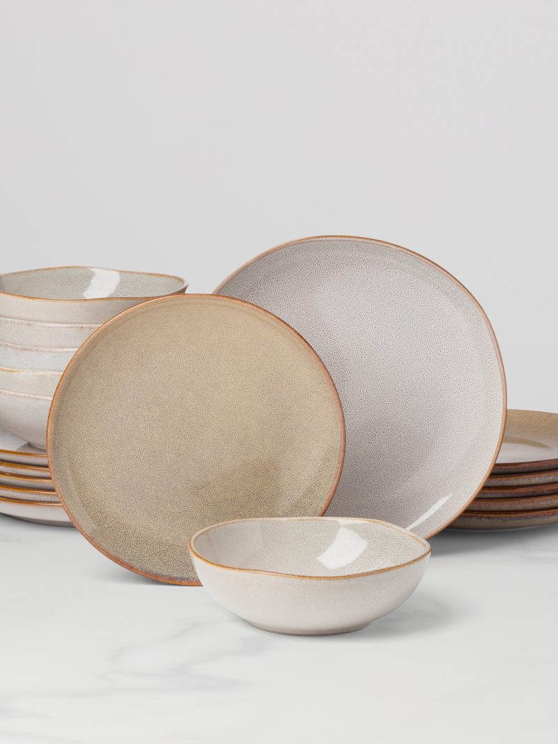 Organic Shades Oatmeal 18-Piece Dinnerware Set